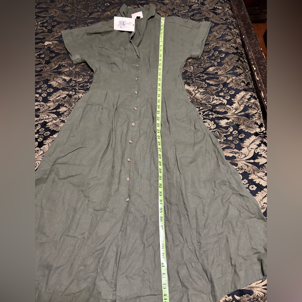 Olive and White Women's Dresses - Picture 6 of 16
